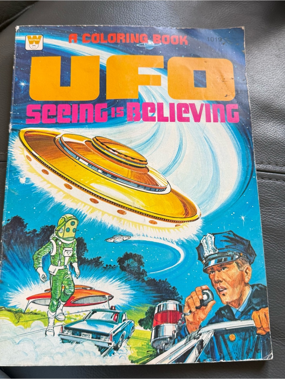 UFO Seeing Is Believing Coloring Book - Vintage Blue/Yellow Cover